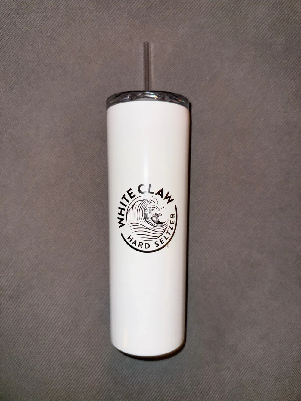 White Claw White Stainless Steel Tumbler with Straw - Slim Insulated Cup
